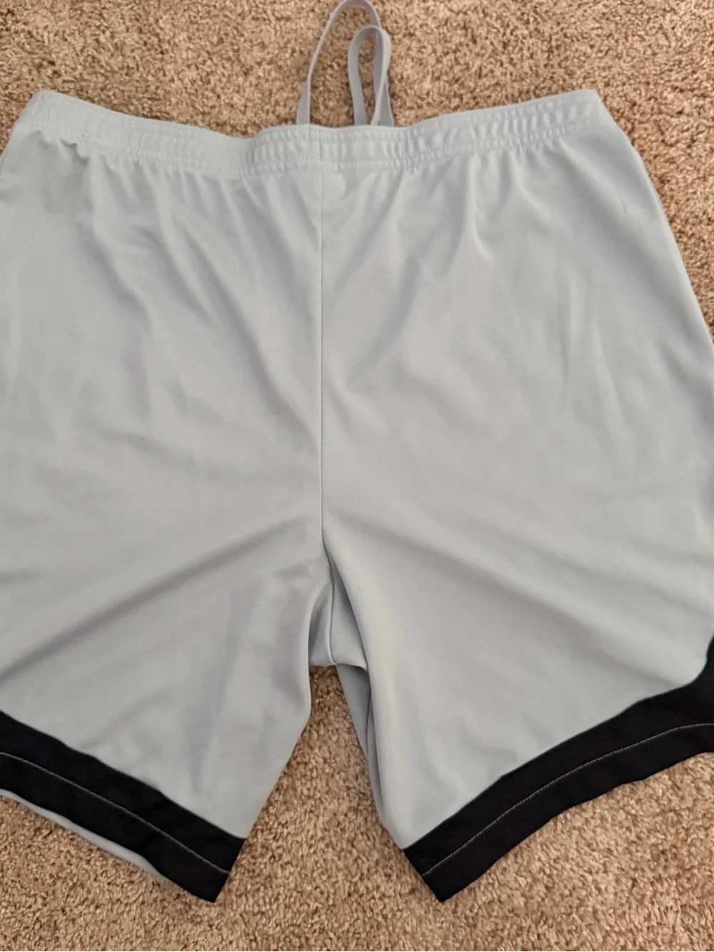 Nike Dri-Fit Men's Slim Fit Athletic Soccer Shorts Gray Black Swoosh Size L